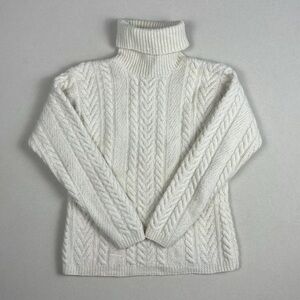 VTG Lauren Ralph Lauren 100% Wool Women’s M Hand Knit Fisherman Cable Sweater